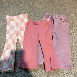 Set of 3 Pink and Purple toddler girl Casual Bottoms